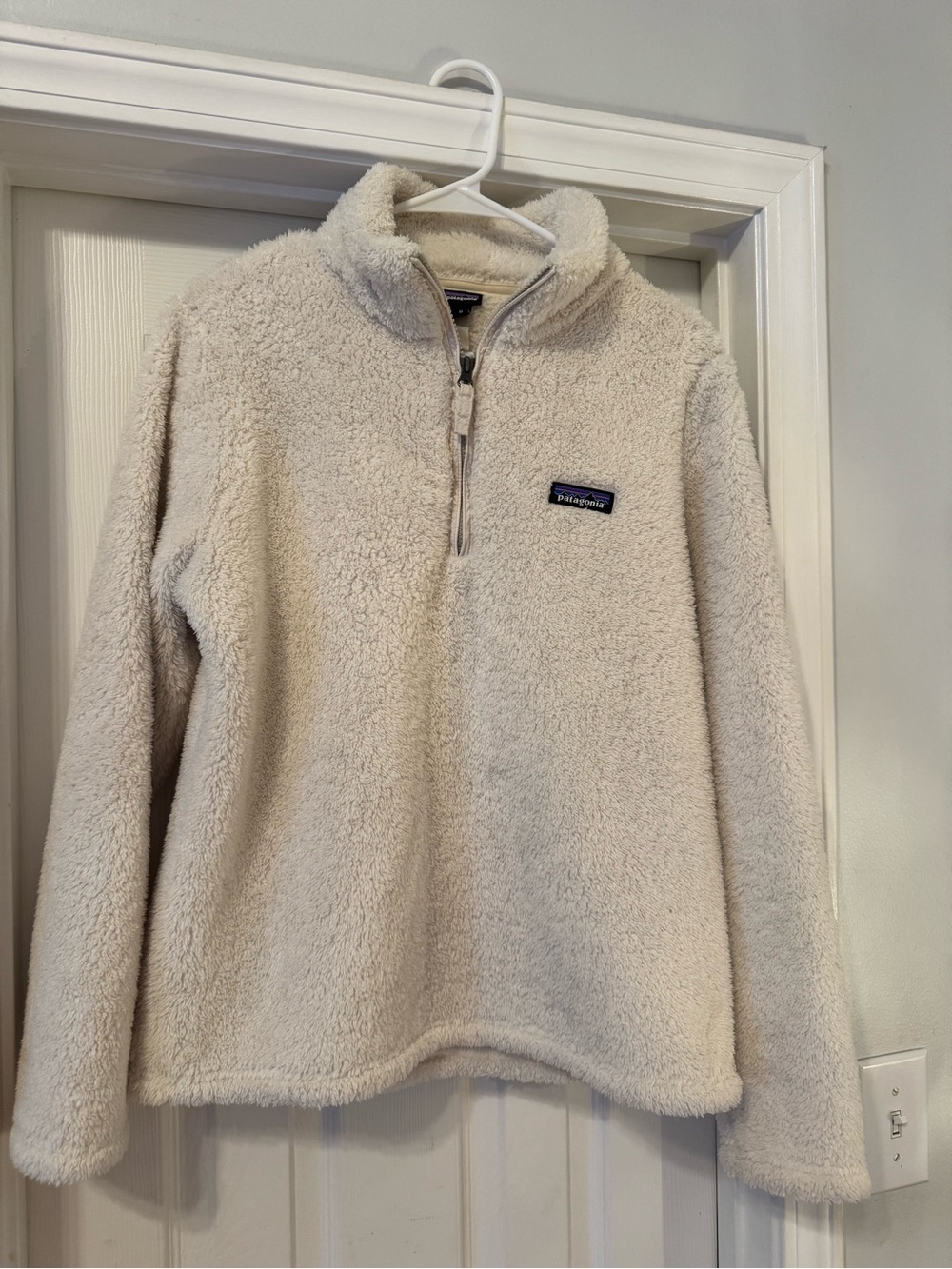 Patagonia Cozy Soft Sherpa 1/2 Zip Long Sleeve Pullover in Cream